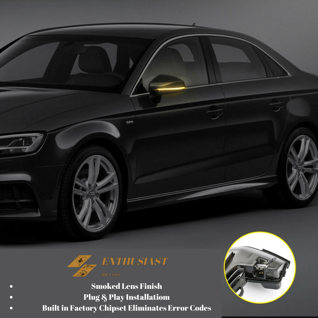 Dynamic LED Sequential Mirror Turn Signals for Audi A3/A4/A5/S4/S5/RS5/Q5/SQ5 - Smoked Lens