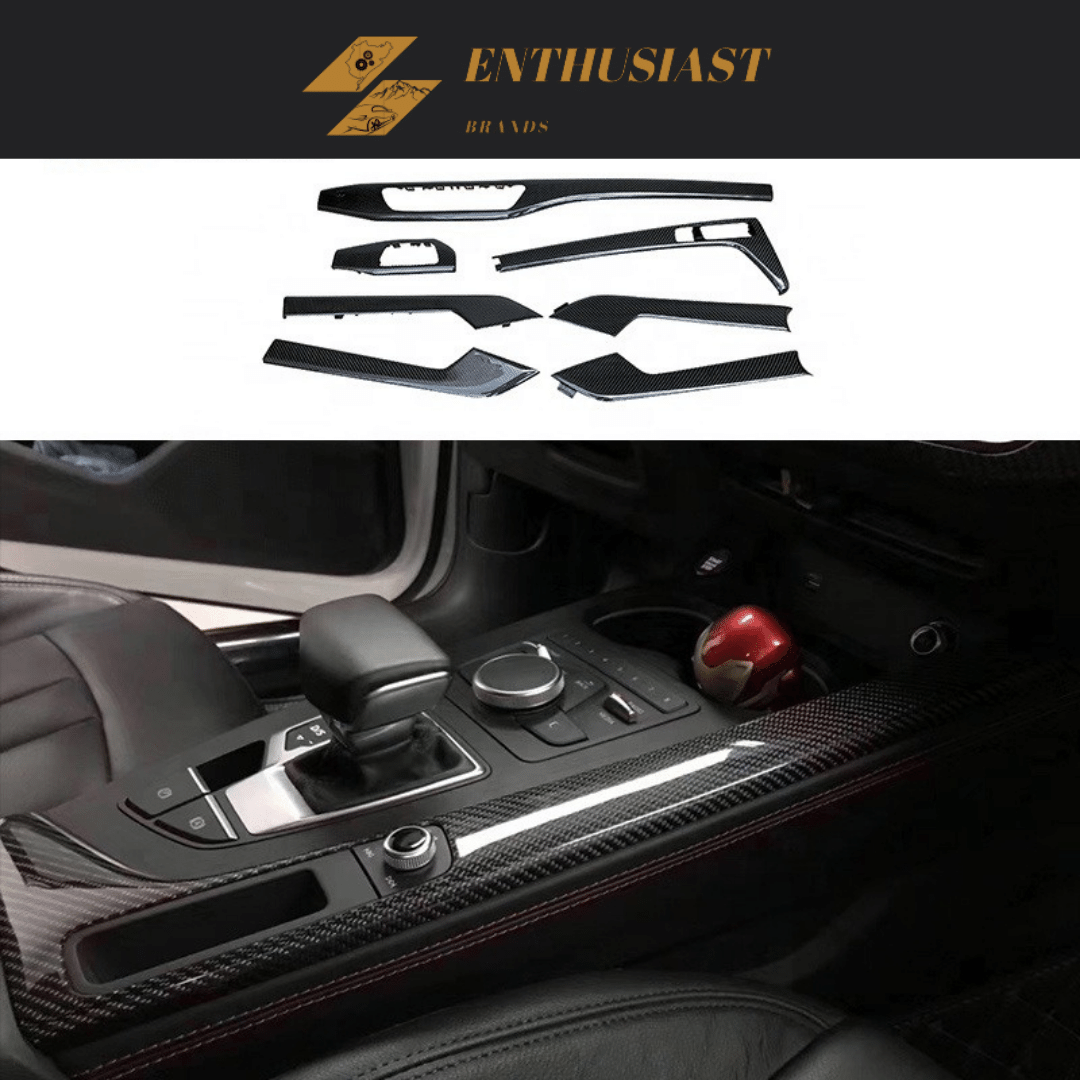 7pc Carbon Fiber Interior Trim Set For Audi A4 /S4 / A5/ S5 /RS5 Sportback B9 2017-2021