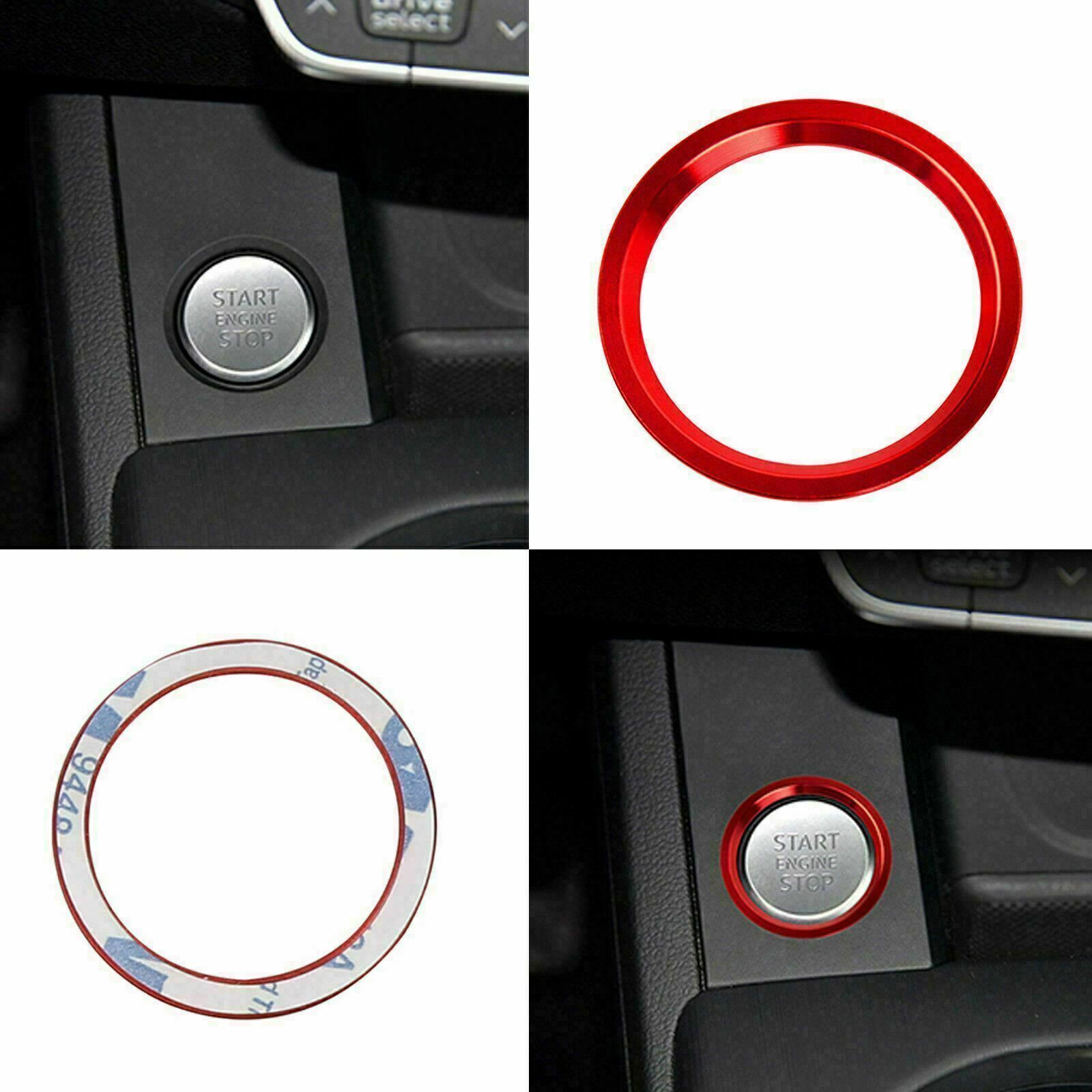 Aluminum Keyless Engine Push Start Button Trim For Audi models