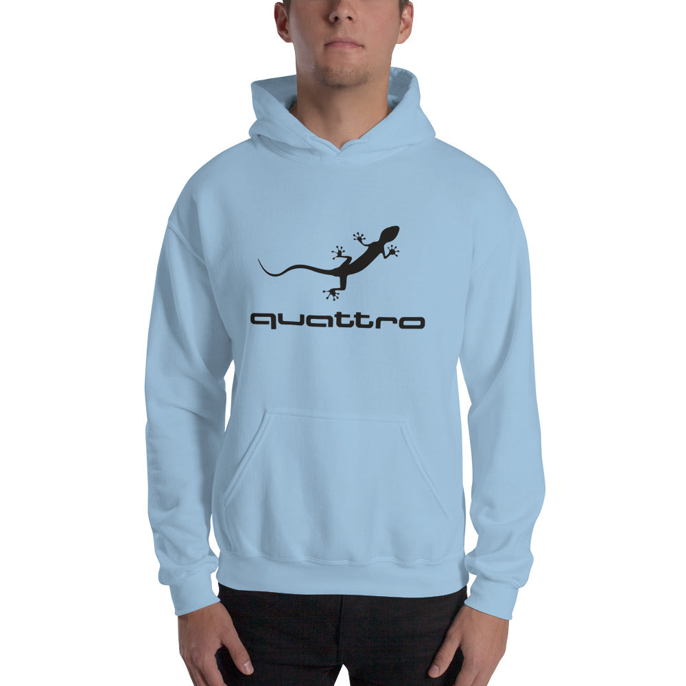 Quattro Gecko Unisex Hoodie (Black Logo)