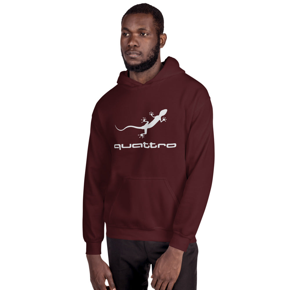 Quattro Gecko Unisex Hoodie (White Logo)